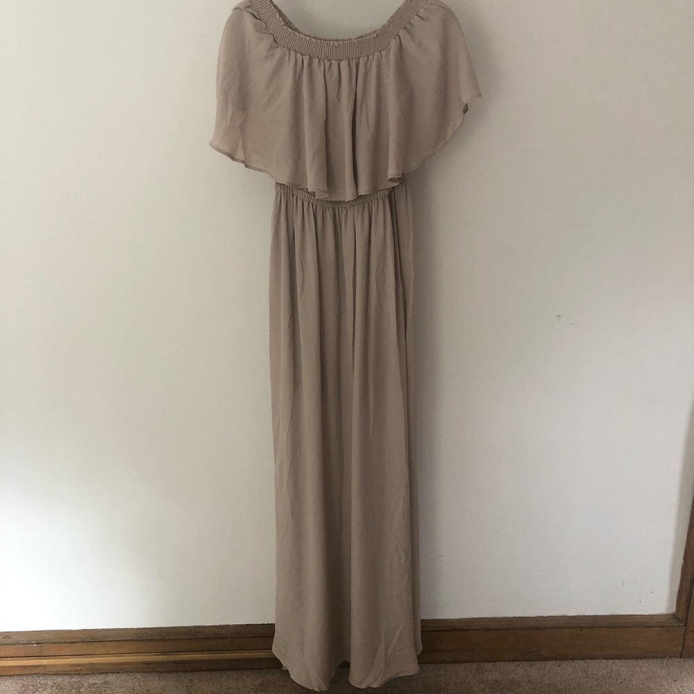 Show Me Your Mumu long mauve off-shoulder dress